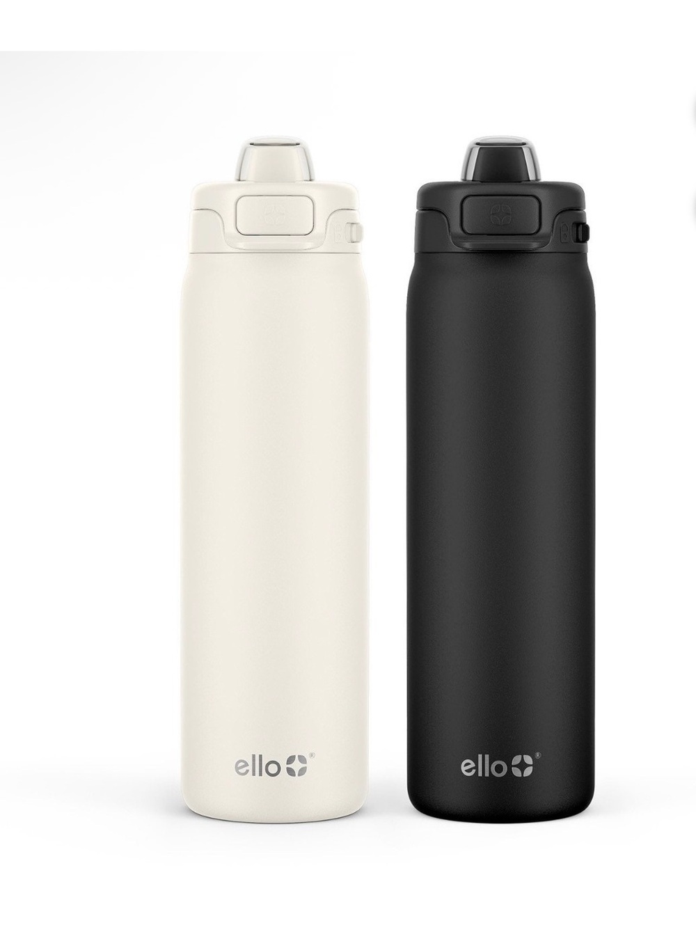 Ello 22oz Stainless Steel Water Bottle - Black and Cream Set